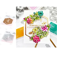 2022 nested hexagons metal cutting dies hot foil scrapbook decoration stencil embossing template diy greeting card handmade mold