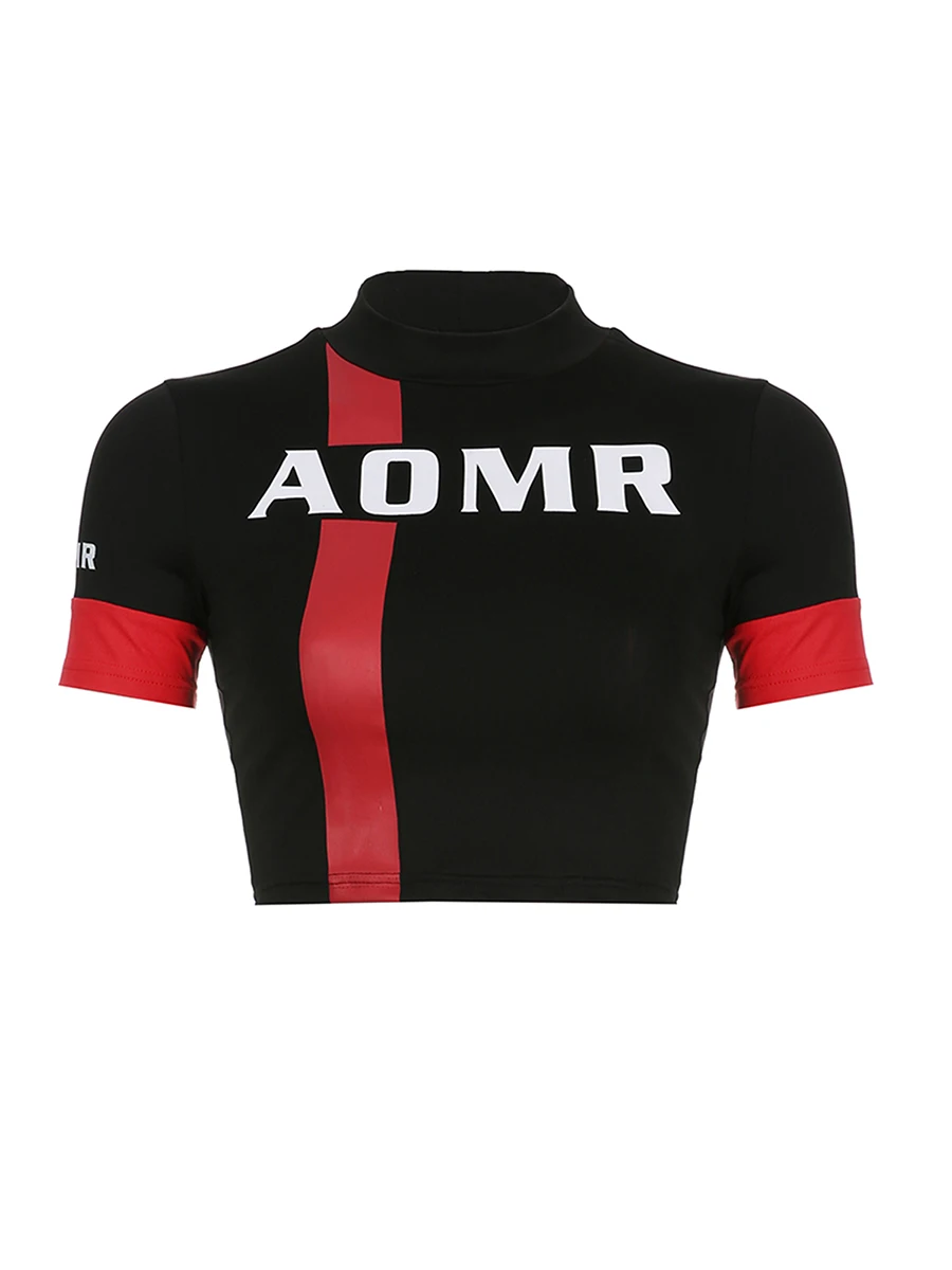 

Женский облегающий топ с коротким рукавом и круглым вырезом