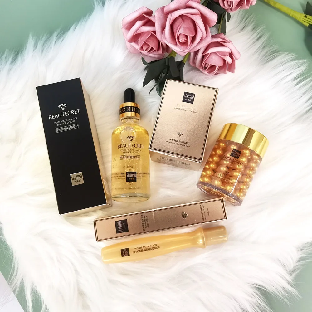 Набор для ухода за кожей 24K Gold Niacinamide Сыворотка лица Антивозрастные продукты кожи