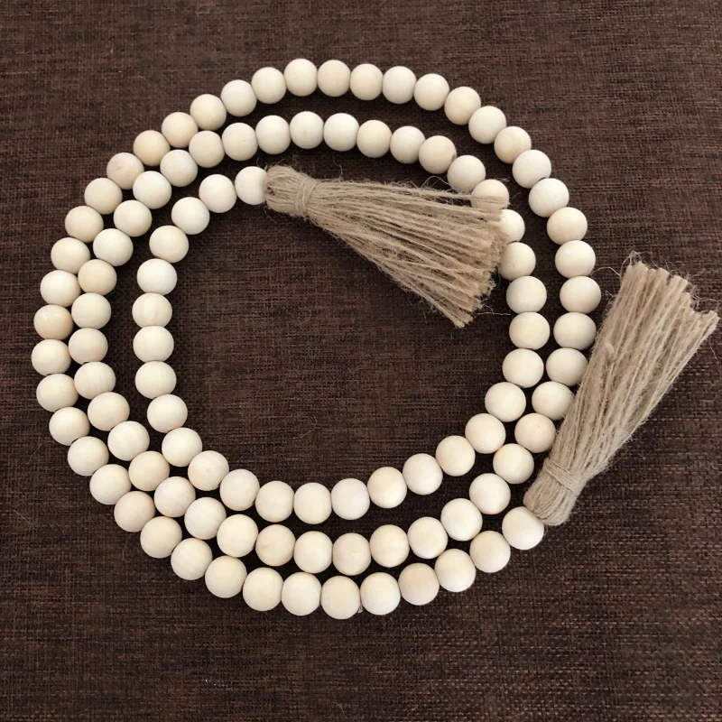 

Natural Wooden Beads Macrame Craft Supplies Prayer Beads Wall Hanging Decorations Farmhouse Beads Rustic Country Home Decor