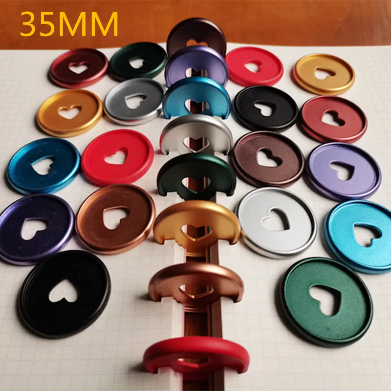 Plastic binding ring 100PCS35MM new heart-shaped frosted binding CD notebook binding button learning office supplies