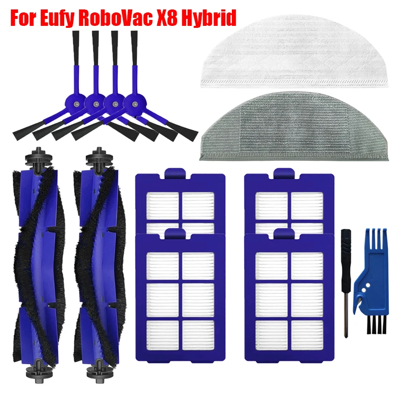 

Аксессуары для Eufy RoboVac X8, Гибридный Робот-Пылесос RoboVac X8, основная/боковая щетка, насадка на швабру, сменный Hepa-фильтр