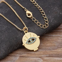 aibef new punk style turkish evil eye shiny crystal zircon pendant gold necklace womens hip hop street jewelry party gifts