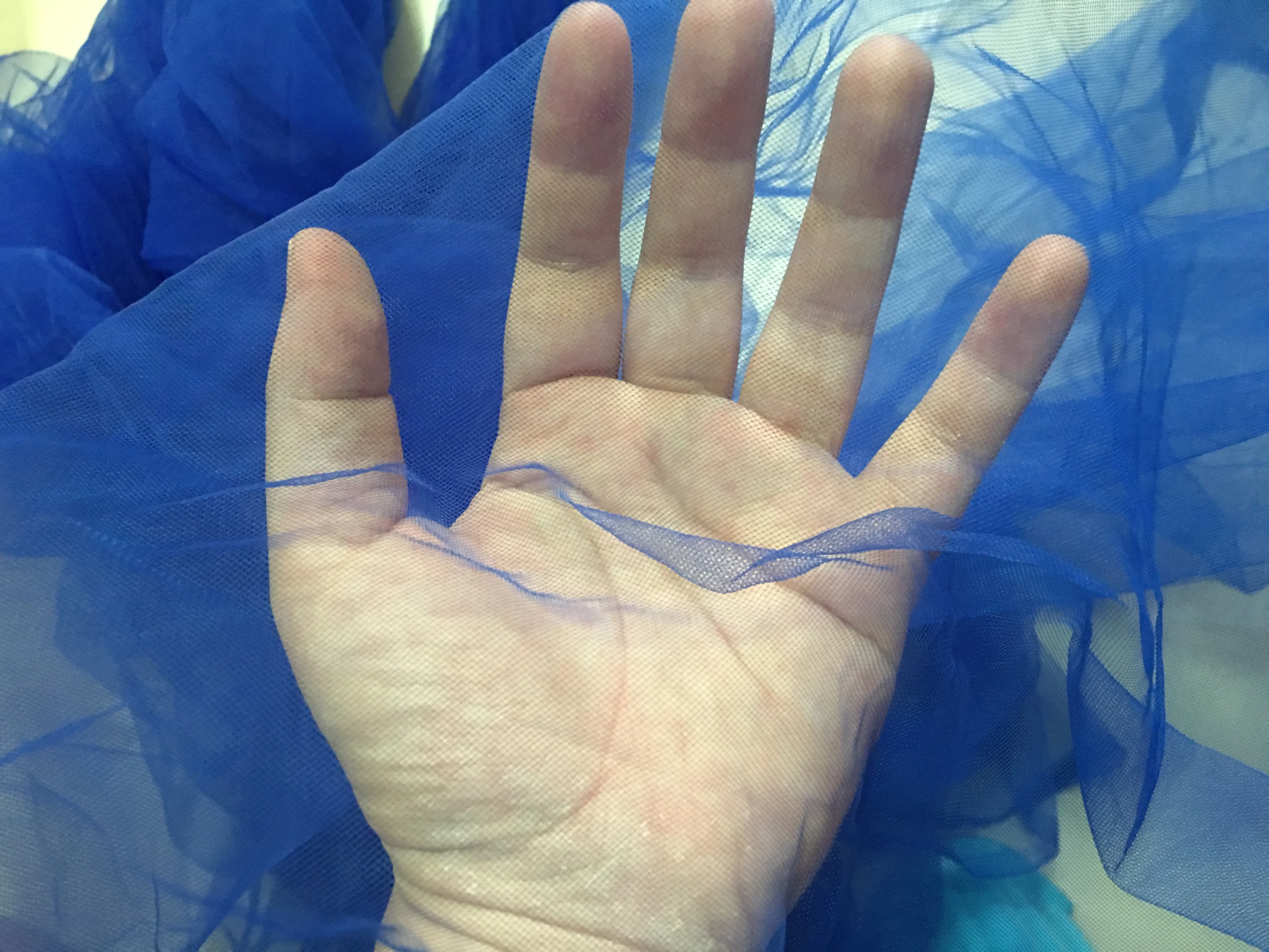 Темно-синяя супермягкая Тюлевая тонкая сетчатая прозрачная иллюзионная ткань 165