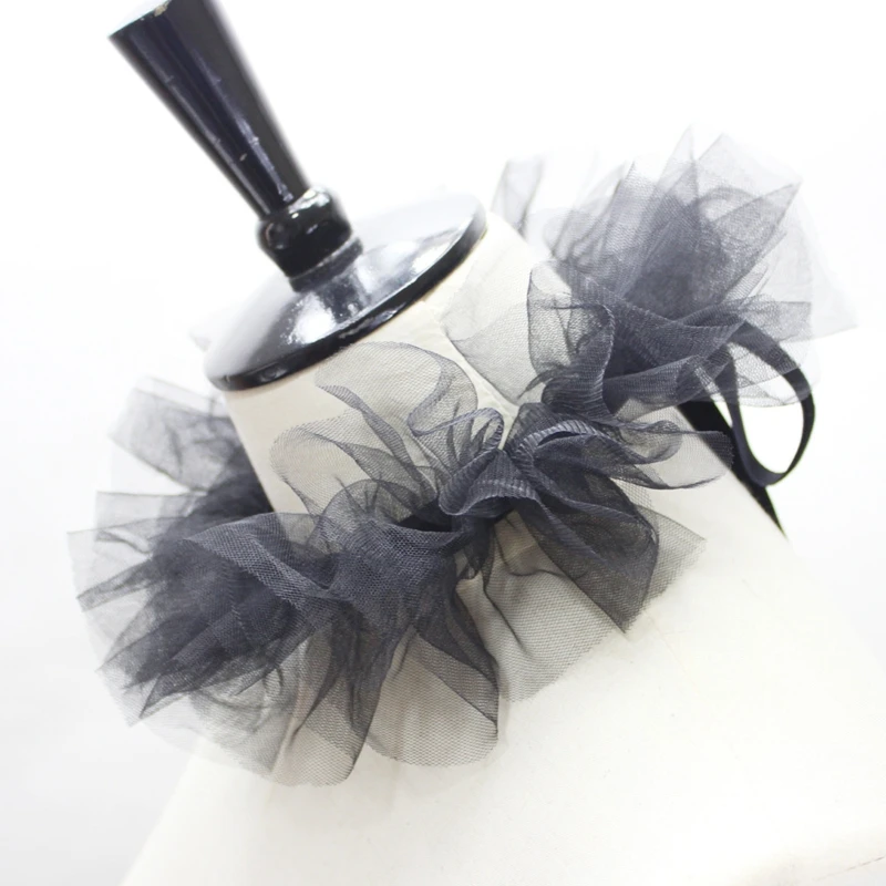 Женский Тюль в стиле Ренессанс пушистый искусственный воротник с рюшами