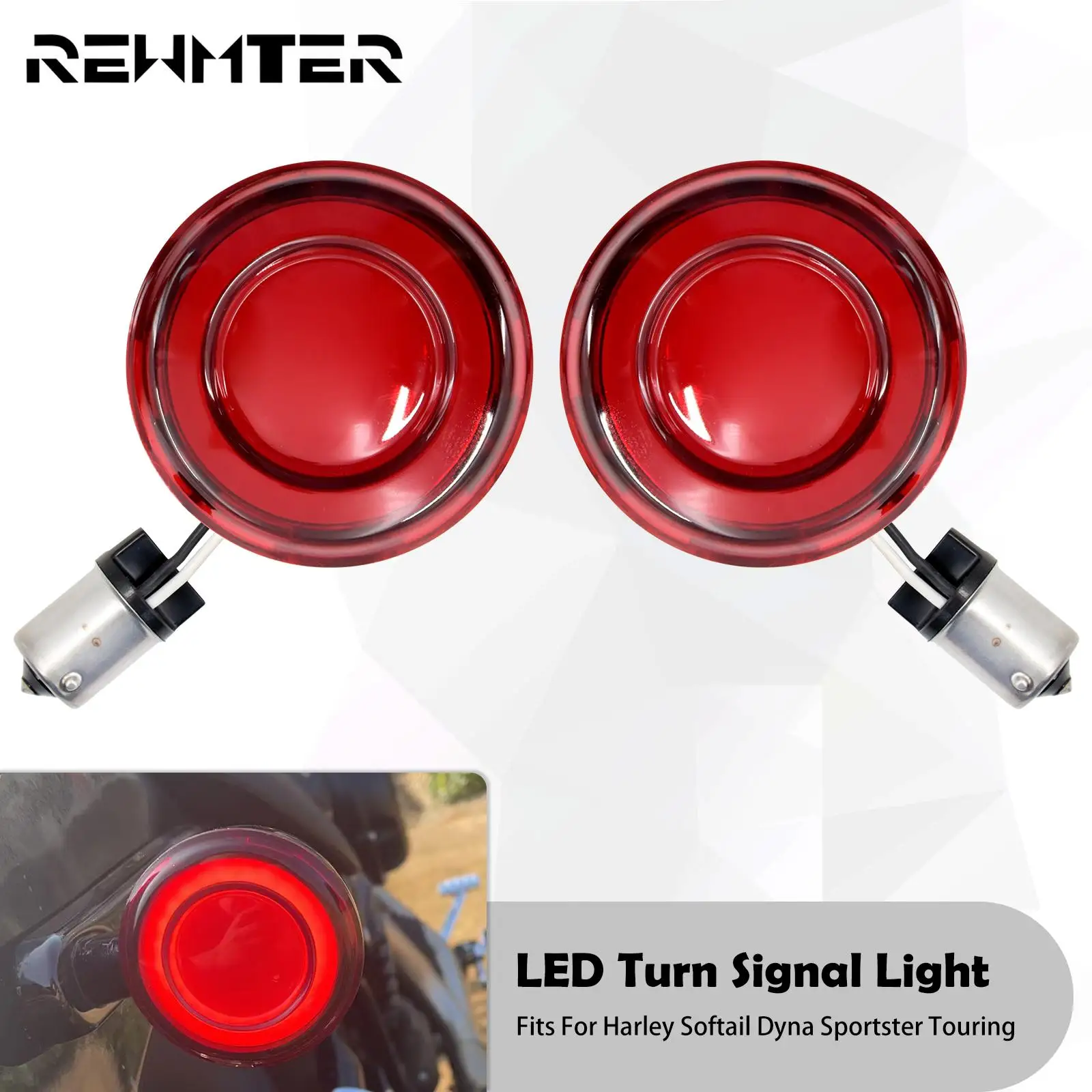 

Motorcycle Bullet Style LED 1156 Turn Signal Conversions Red Light For Harley Touring Sportster XL Softail Dyna Electra Glide