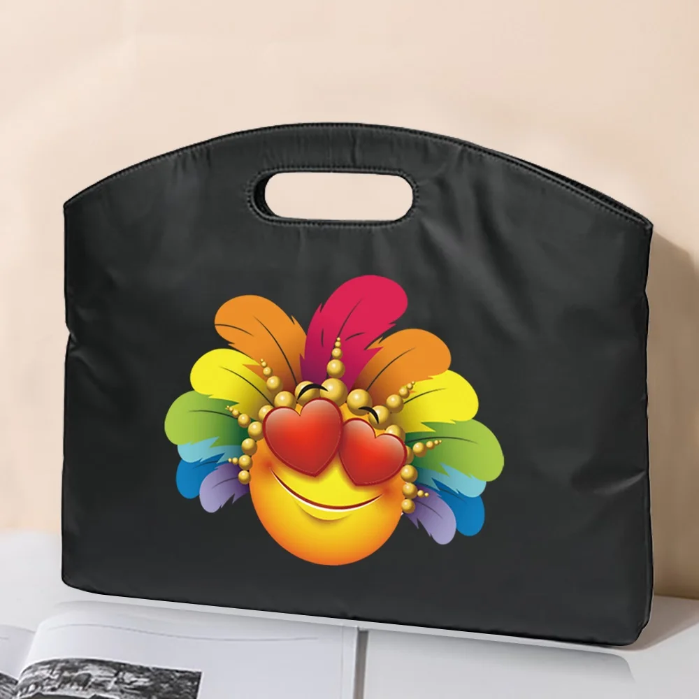 Briefcase File Bag Business Handbag Feather Series Pattern Conference Tablet Bag Unisex Laptop Document Meeting Fashion Tote Bag