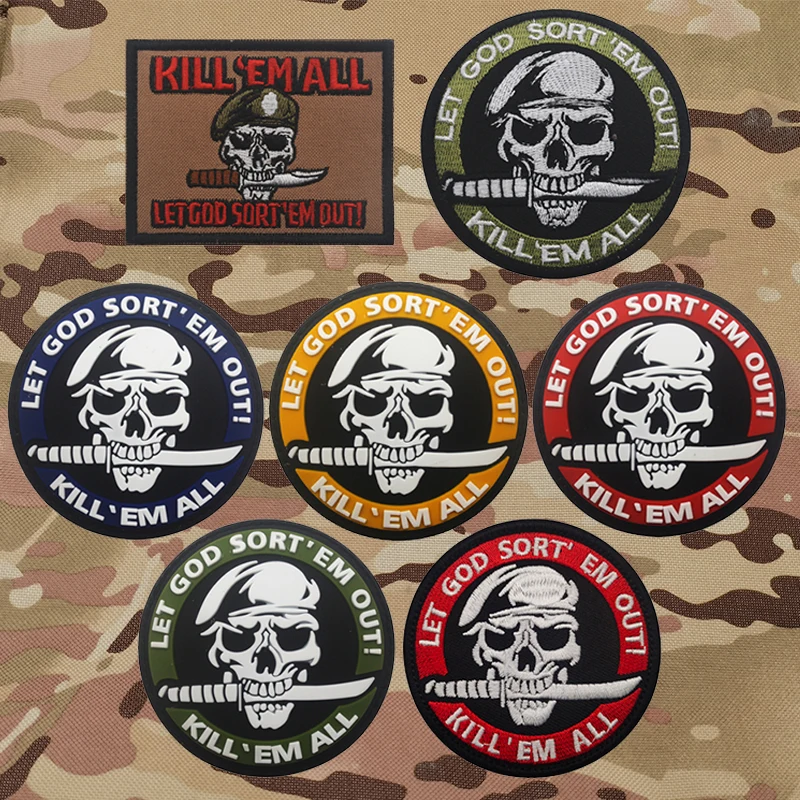 Kill EM все военные армейские тактические нашивки с вышивкой для одежды эмблема