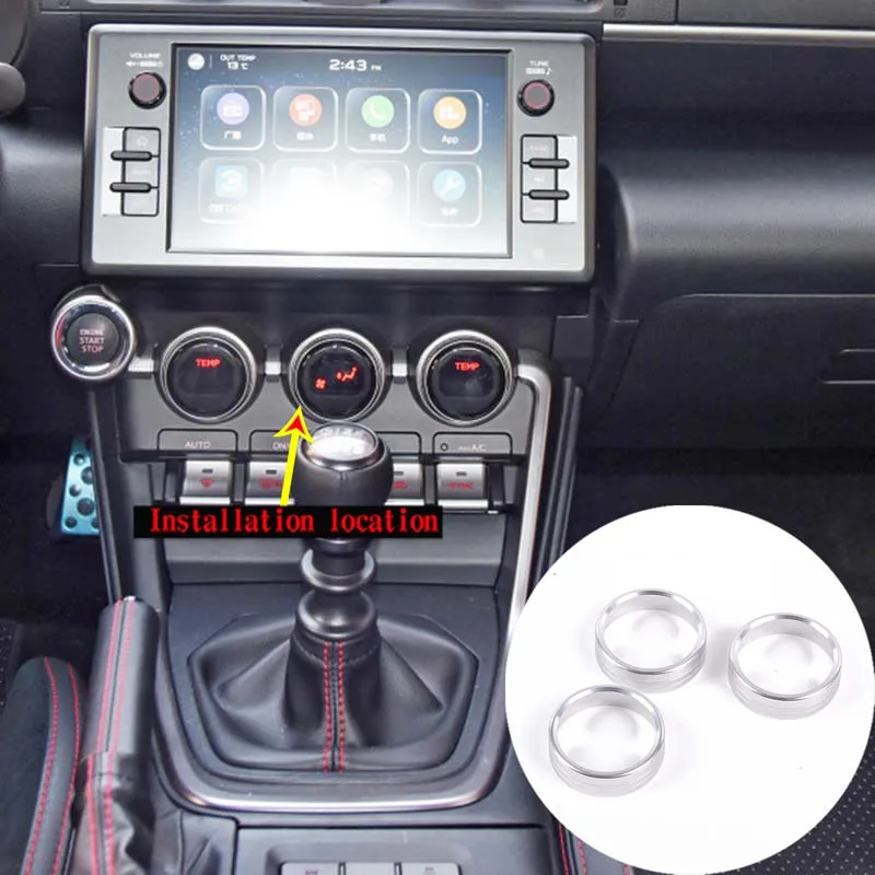 

Для Subaru BRZ Toyota 86 2022, серебристый/красный цвет, ручка, кольцо, автозапчасти