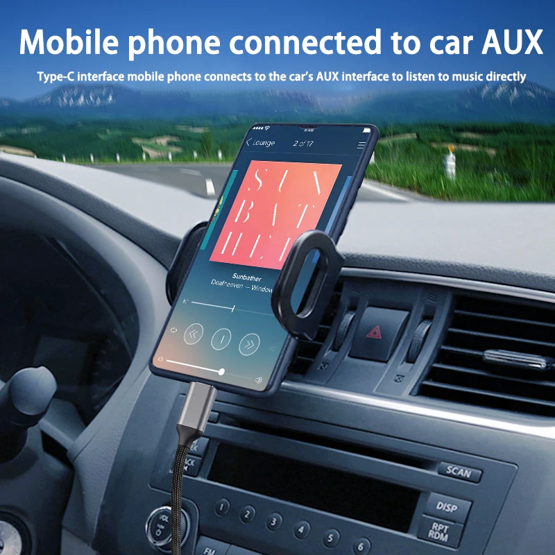 Адаптер для автомобильного аудиокабеля штекер Type-C на 3 5 мм |