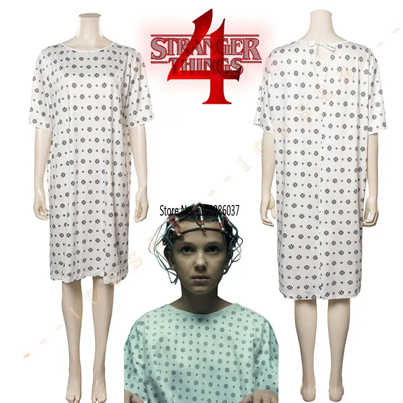 

Stranger Things Season 4 Eleven Costume Cosplay White Mike Long Skirt Pattern Club Dress Snowflake HellFire Wheeler Dustin Lucas