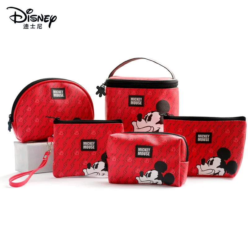 Genuine Disney Mickey Mouse Mommy Bag Cosmetic Storage Baby Care Bag Women Cosmetic Bag Set Wallet Purse Girls Gift