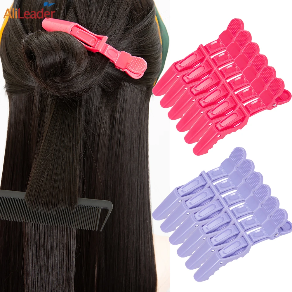 

6Pcs Hairdressing Salon Hairpins Quality Alligator Hair Clips Rubber Hair Sectioning Clip Professional Hairdressing Accessories