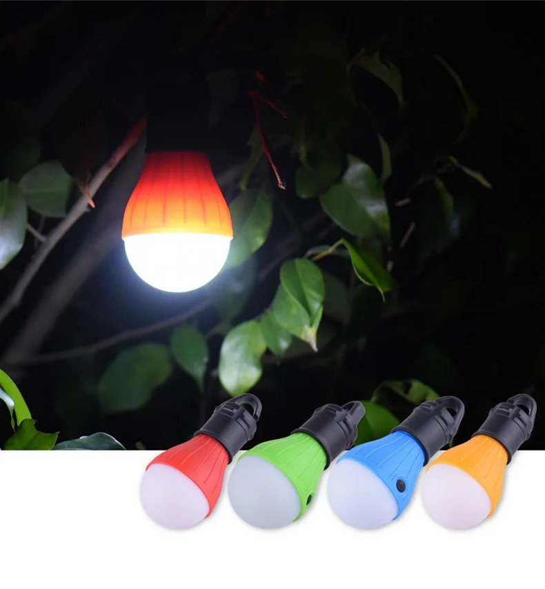 

Portable Outdoor Hanging 3 LED Camping Equipment Camping Lantern Soft Light LED Camp Lights Bulb Lamp For Camping Tent Fishing