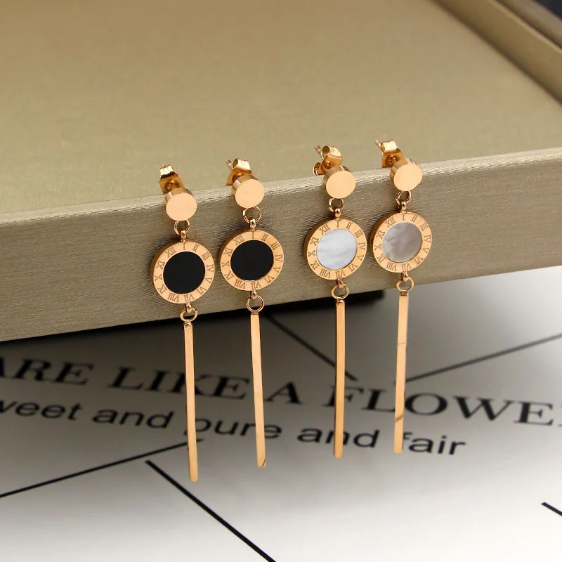 

Fashion New Tassel Roman Numerals Long Section Shell Earrings Jewelry For Women The Best Gift