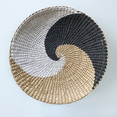 Креативное комбинированное настенное украшение, ротанговая трава, Плетеная соломенная тарелка для фотографий, украшение для спальни