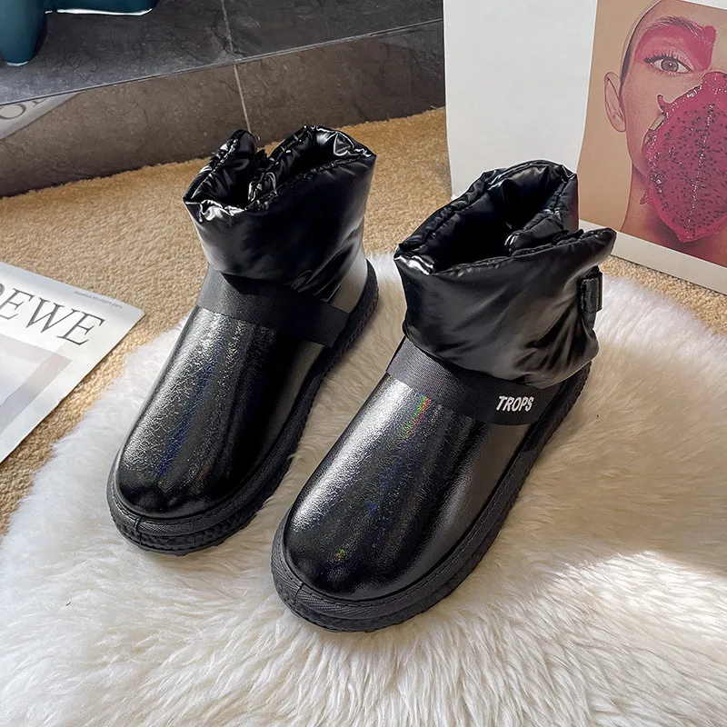 

2022 New Fashion Winter Women Snow Boots Female Ankle Boot Flat Comfort Ladies Plus Velvet Thicken Bottom Non-slip Cotton Shoe