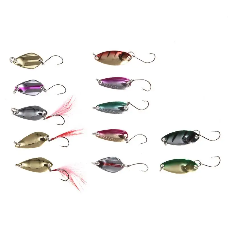

New Fishing Lures Spoon Bait Set Metal Lure Kit Sequins DD Fishing Lures With Box Treble Hooks Fishing Tackle Hard Bait