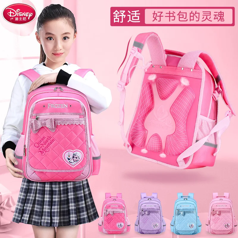 High quality 100% original Disney frozen Princess Aisha children's schoolbag, comfortable and breathable Disney girl backpack