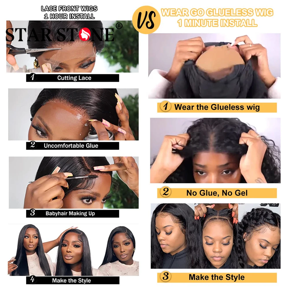 Парики из натуральных человеческих волос с глубокой волной 9x6 дюймов