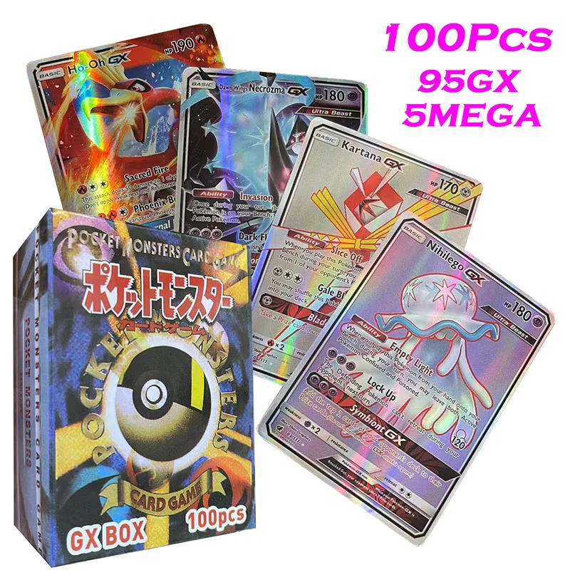 

100PCS Pokemon Cards GX MEGA V VMAX Toy Shining English Board Game Battle Carte Trading Teens Friends Card Table Games