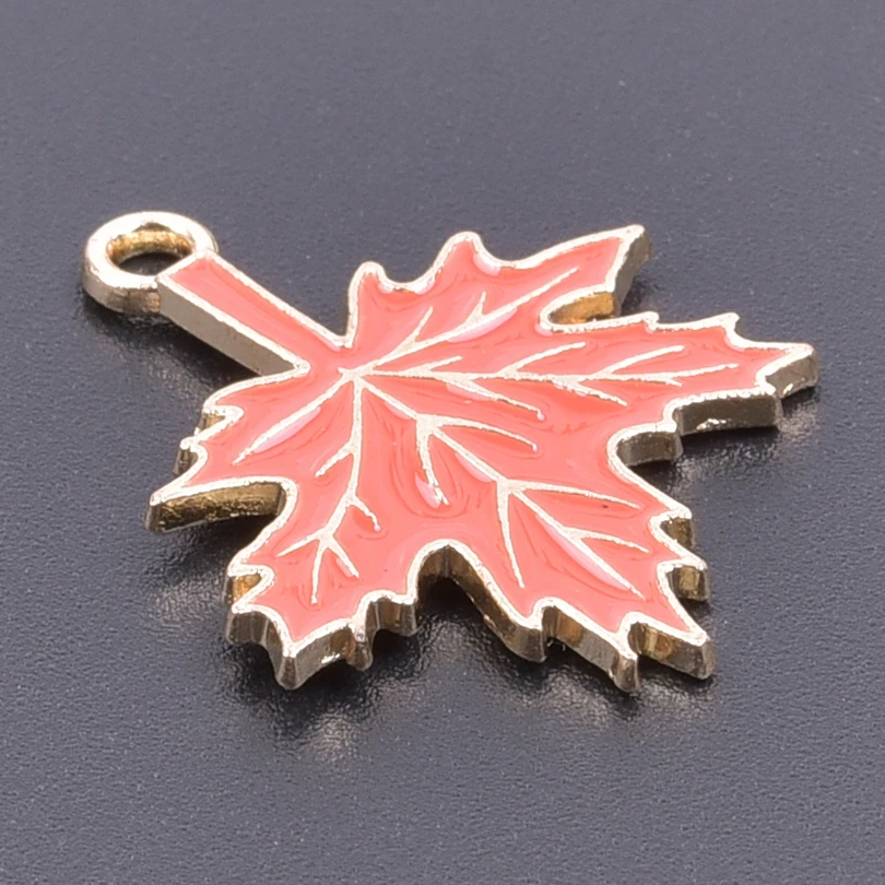 15 шт./лот подвески в виде красного кленового листа ветки растения Канады Модные