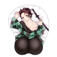 anime demon slayer mouse pad agatsuma zenitsu hip 3d soft chest mousepad gaming accessories mouse mats
