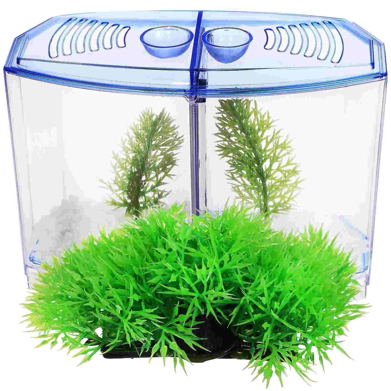 

Fish Tank Decors Desktop Transparent Aquarium Decorations Topper Breeder Box Mini Reptile Small Betta Separation