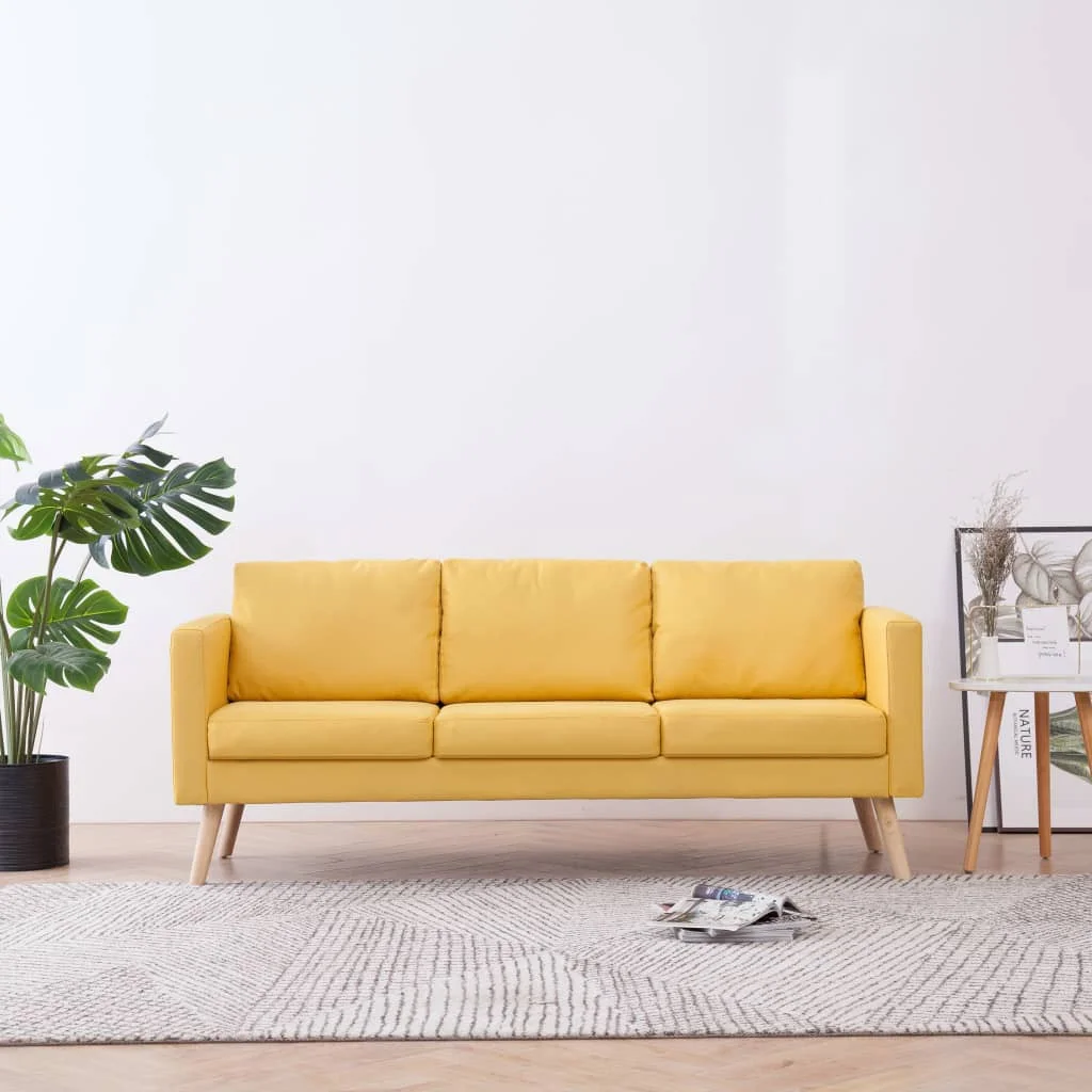 

Yellow fabric 3-seater sofa