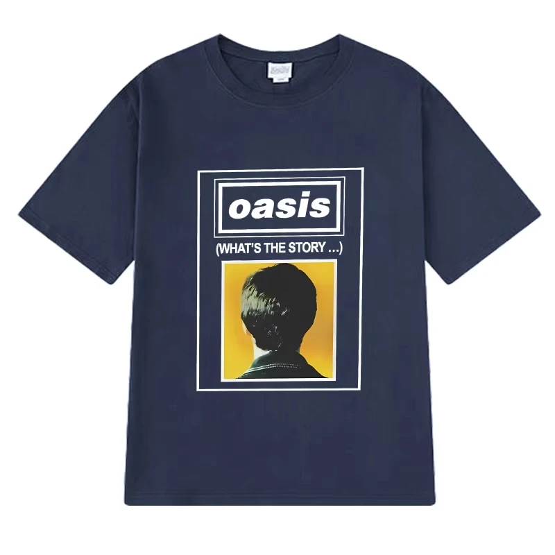 Футболка с принтом рок-группы O-Oasis Персонализацией музыки мужская и женская
