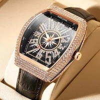 2022 new hip hop tonneau mens watches top luxury with diamond waterproof watch fashion sports luminous stainless steel aaa clock