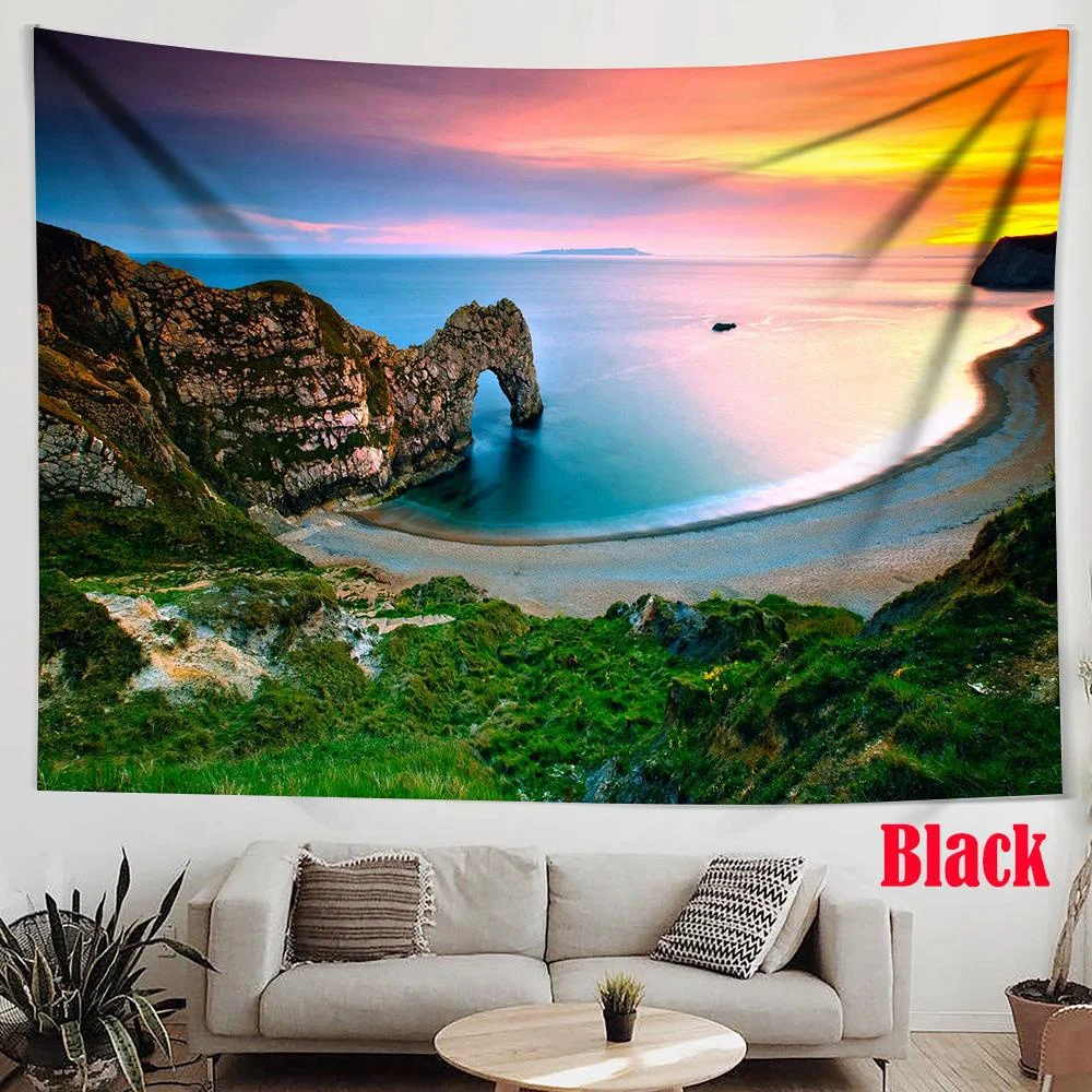 

3D Printed Beach Seascape Forest Tapestry Sight Wall Hanging Polyester Fabric Sheet Home Art Decorative Landscape Tapestry