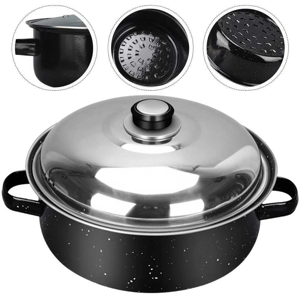 

Roaster Pan Roasting Turkey Pot Cookwarepotato Round Coverednonstick Lid Stainless Steel Oven Kitchen Baking Rack Thanksgiving