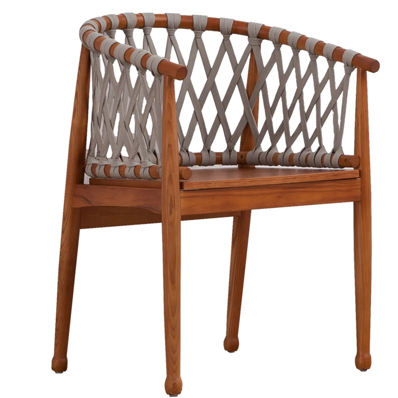 Дизайнерское уличное садовое обеденное кресло ginissa Nordic Hotel Ресторан Teak Ashwood Rope