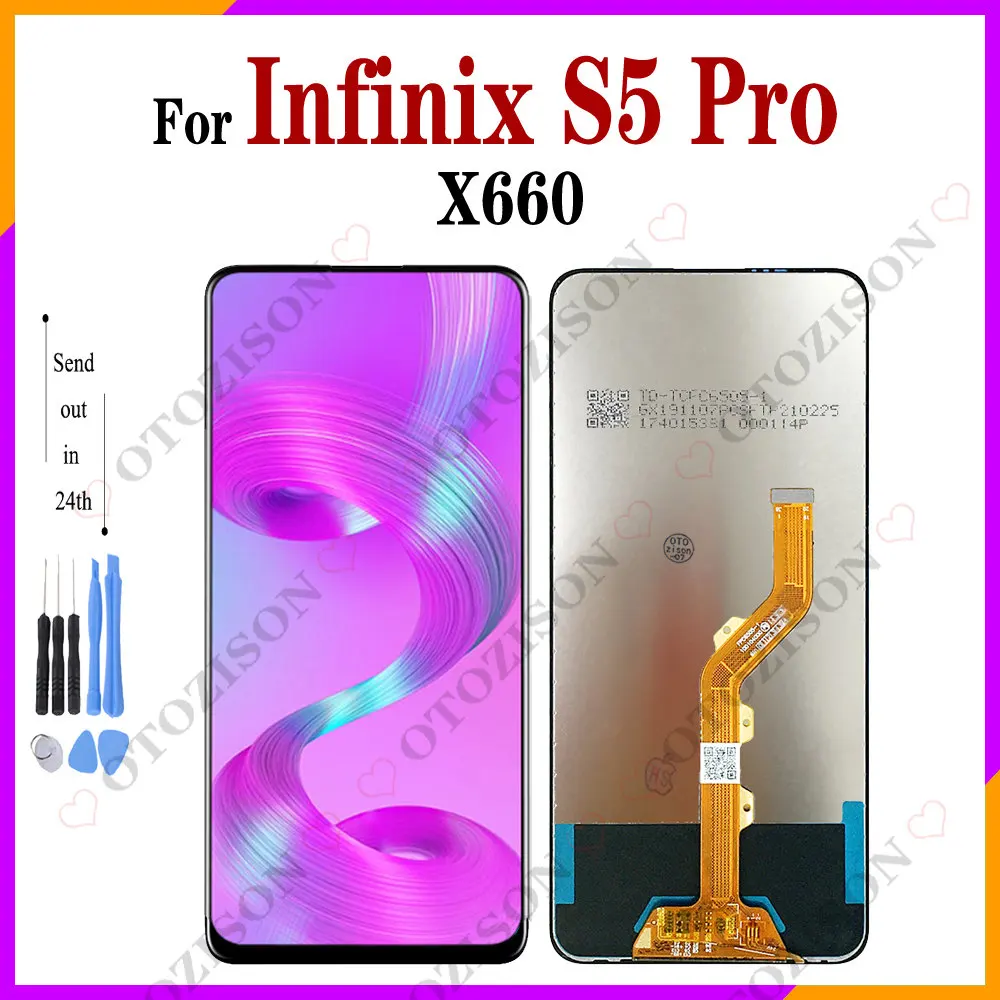 Дисплей 6,6 дюйма для Infinix S5 Pro X660, ЖК-экран, сенсорная панель, дигитайзер, датчик в сборе, замена для Infinix S5 Pro S5pro LCDs