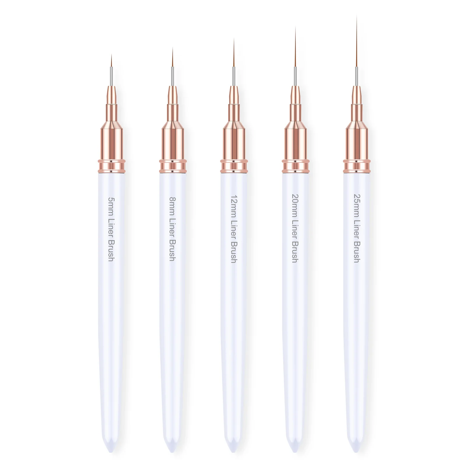 Набор акриловых кистей для дизайна ногтей из 5 французских полосок рисования