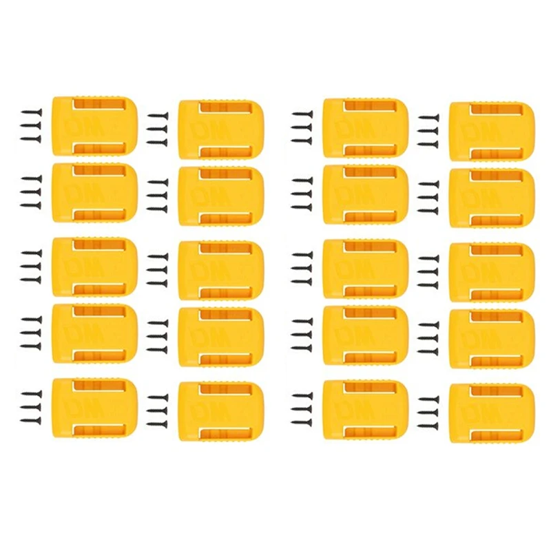 

20 упаковок держателей батарей для Dewalt 20 в док-станции с креплением подходит для 20 в 60 в макс. желтого цвета (без батареи)