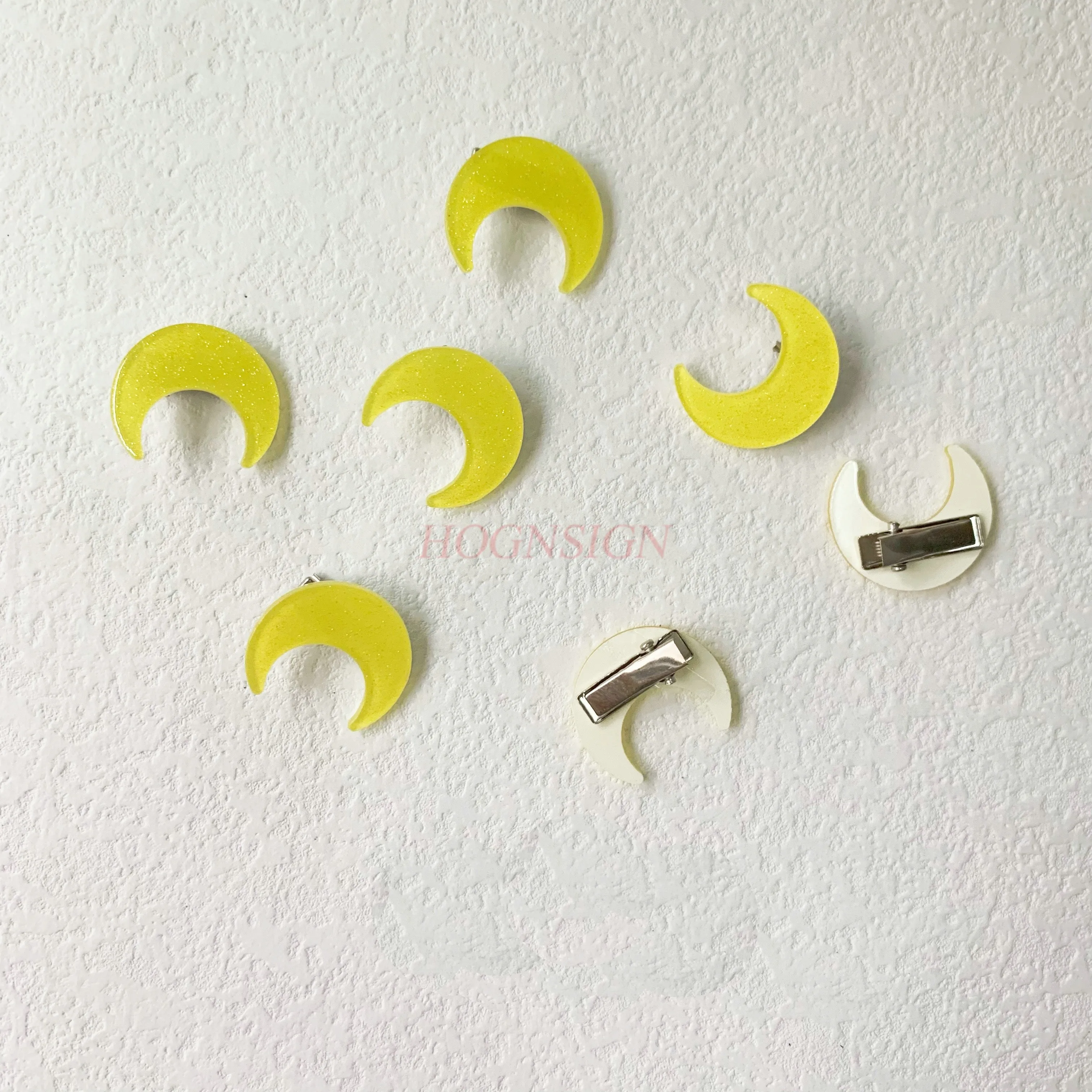 

7 шт. универсальная летняя желтая шпилька для волос с изображением Луны