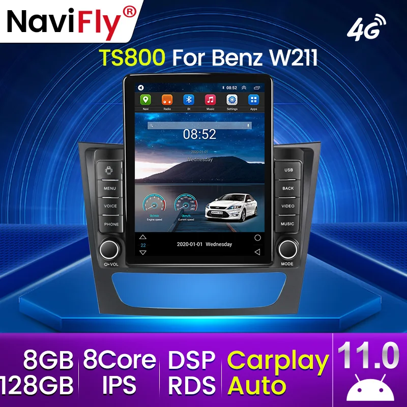 Android 11 Carplay для вертикального автомобильного радиоприемника Tesla Video Stereo Multimedia Player