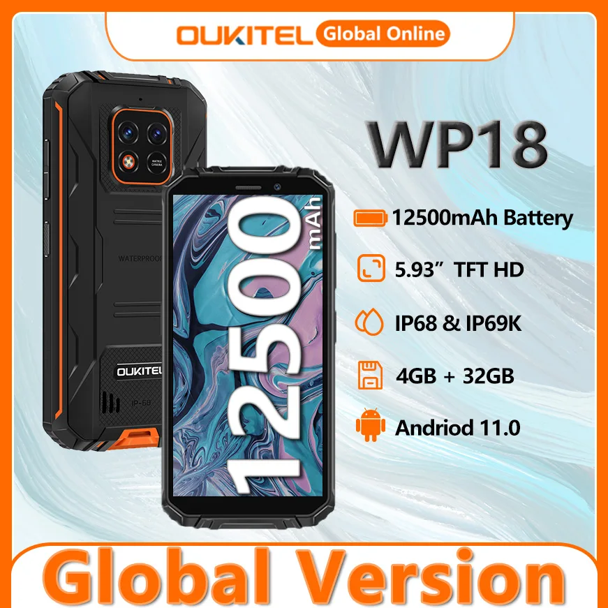 Cena OUKITEL WP18 12500mAh Bateria Wytrzymały Smartfon 4GB + 32GB 5.93