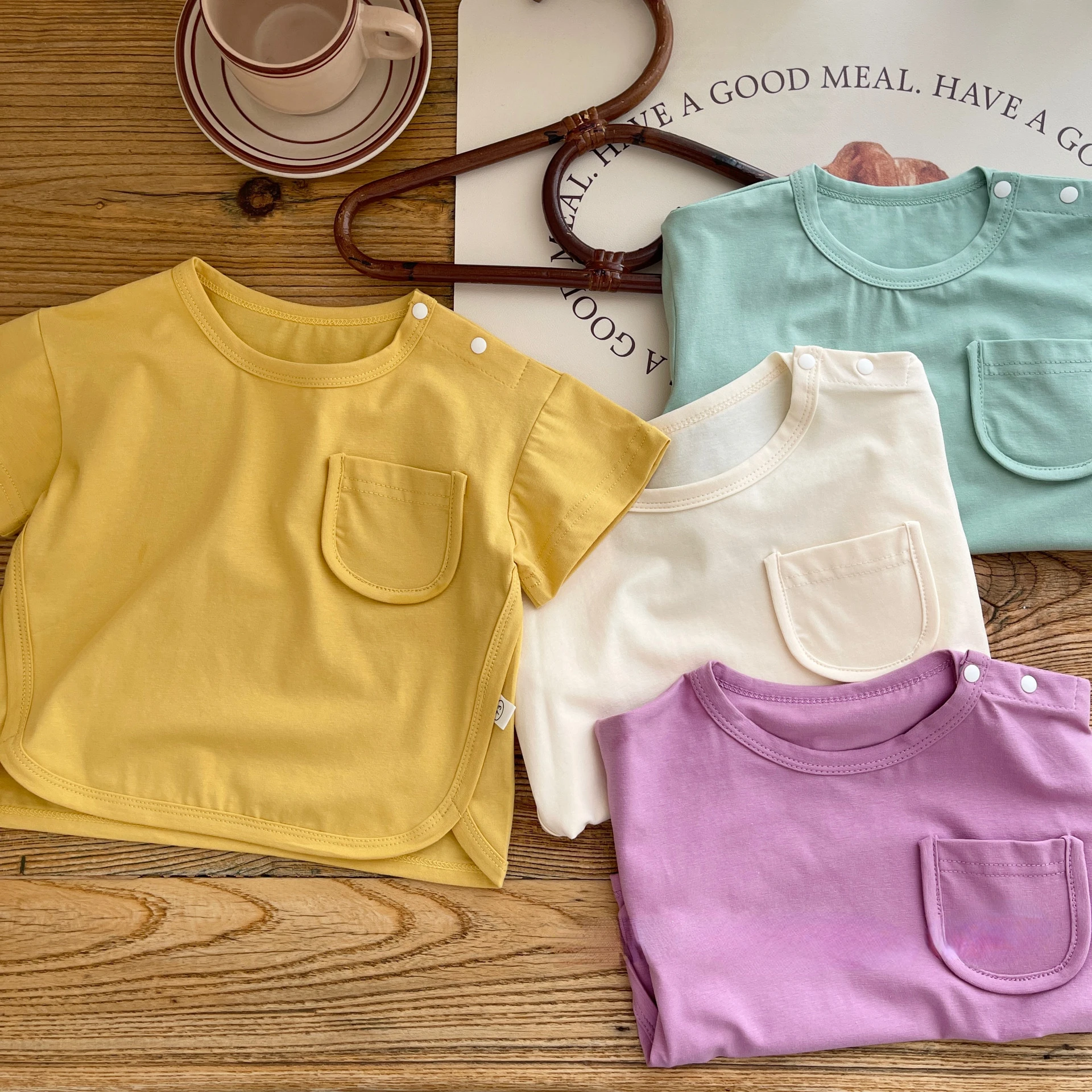 

2023 casual Baby Girl Shirt solid short sleeve Shirt for Toddler Girl Sweet Pullover Casual Shirt Children Tops