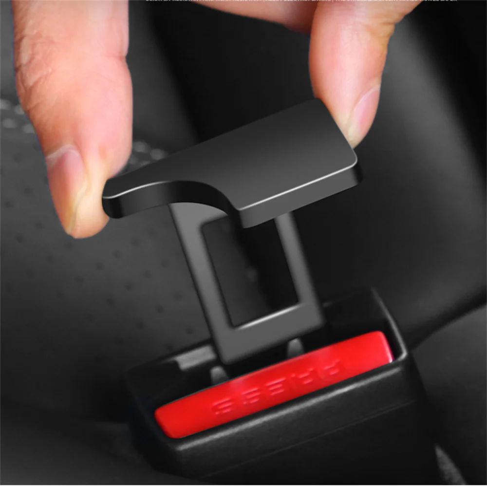 

Car Safety Seat Belt Lock Buckle Head Clip Universal Hidden Metal SeatBelt Plug Alarm Canceler Stopper Interior Accessories