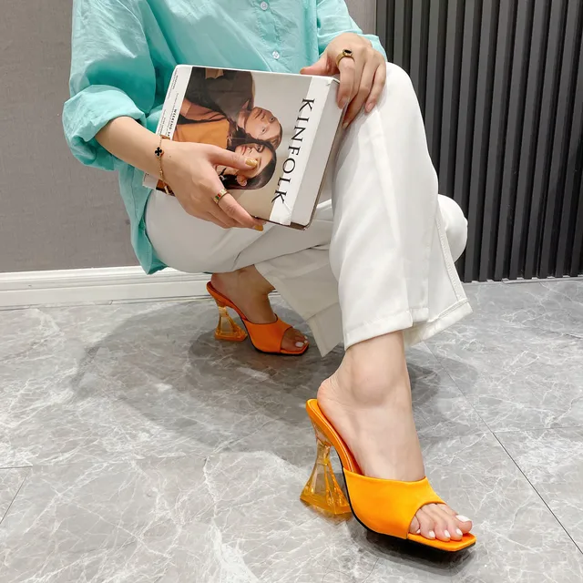 Woman Slippers Sandals Peep Toe Mules 