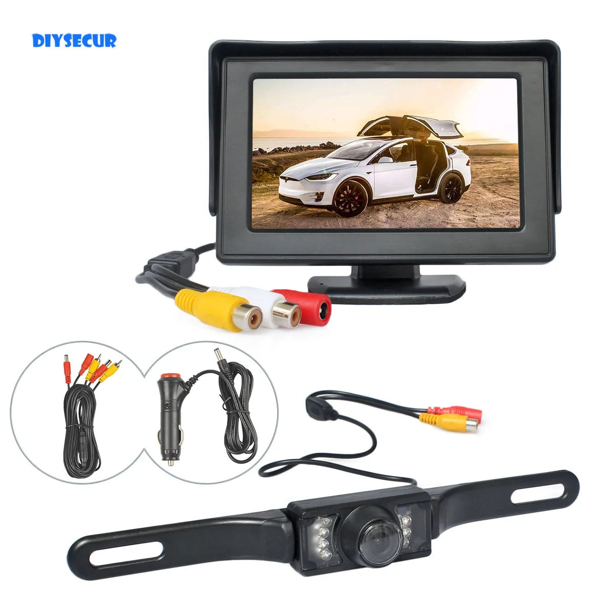 

DIYSECUR 4.3” TFT LCD Car Monitor Rear View Kit Reversing IR Car Camera Parking Assistance System