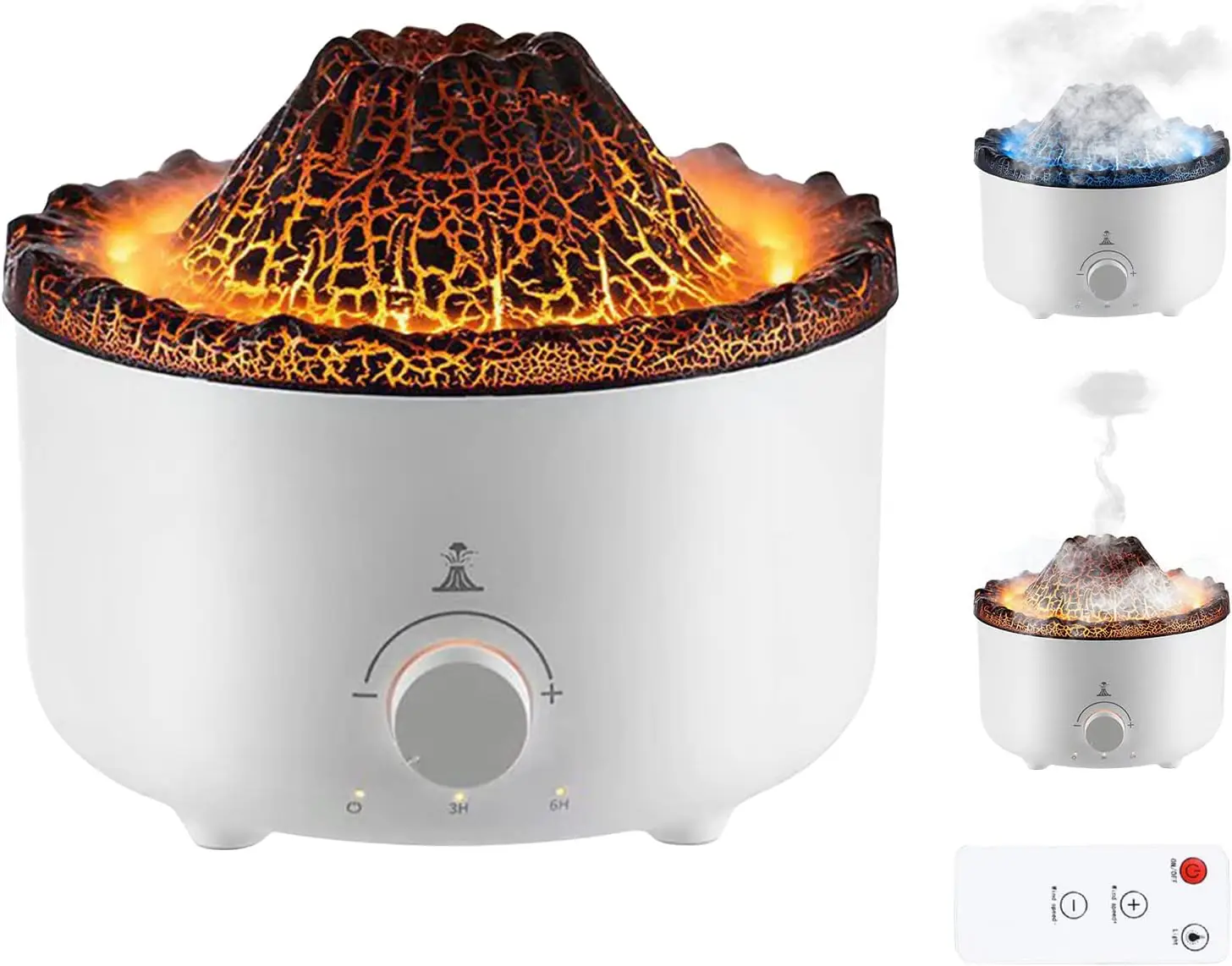 

Humidificador, Volcano Difusor de Aceites Esenciales, 560 ml con Luz Efecto Llama, Difusor con Mando a Distancia para Casa, Dorm
