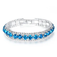 anglang blue green round zircon bracelets for women with shining crystal friendship braclet for girl jewelry accessories gifts