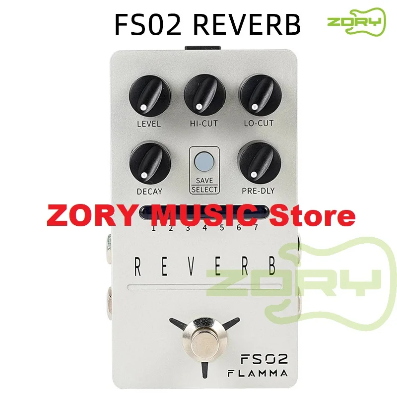 

FLAMMA FS02 Reverb Pedal Reverb Stereo Electric Guitar Effects Pedal with Spring Reverb True Bypass Storable Preset Trail On