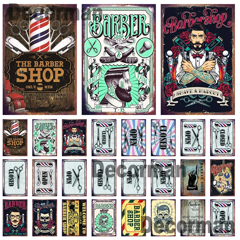

[ Mike86 ] Barber shop Open Closed Metal signs Retro poster Decor LTA-2030 20*30 CM