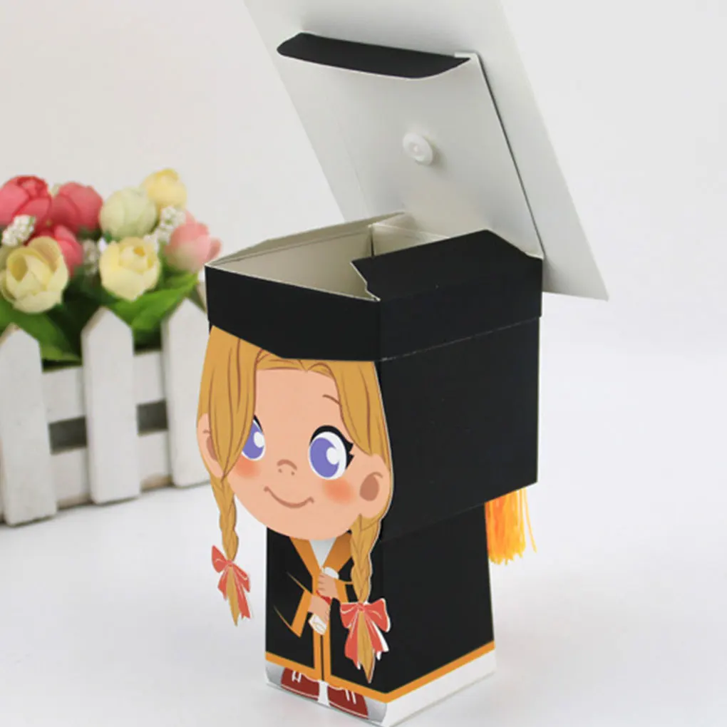50pcs/set Foldable Gift Box For Candy Graduation Packaging Takes Up No Space type+2