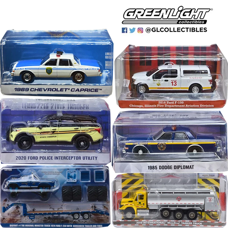 Greenlight 1/64 пропорциональный Танк грузовик PennDOT Dodge дипломат Ford F-250 серия литая